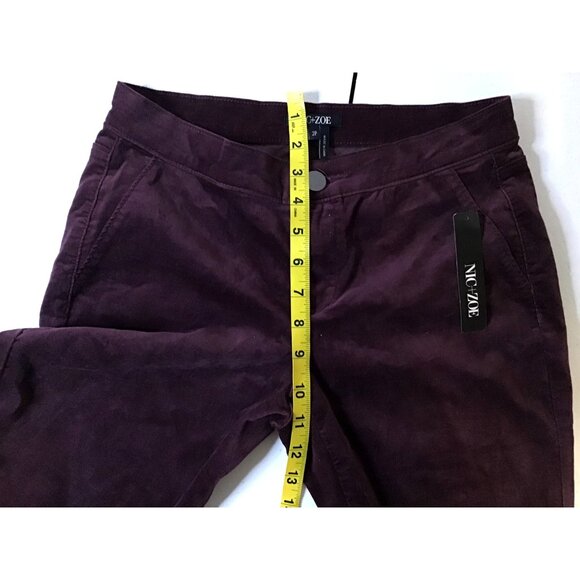 NIC & ZOE - WOMENS WINTERBERRY CORDUROY 70% COTTON MID-RISE SKINNY PANTS SIZE 2P - Picture 4 of 7